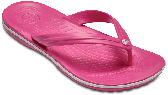 crocs pink flip flops